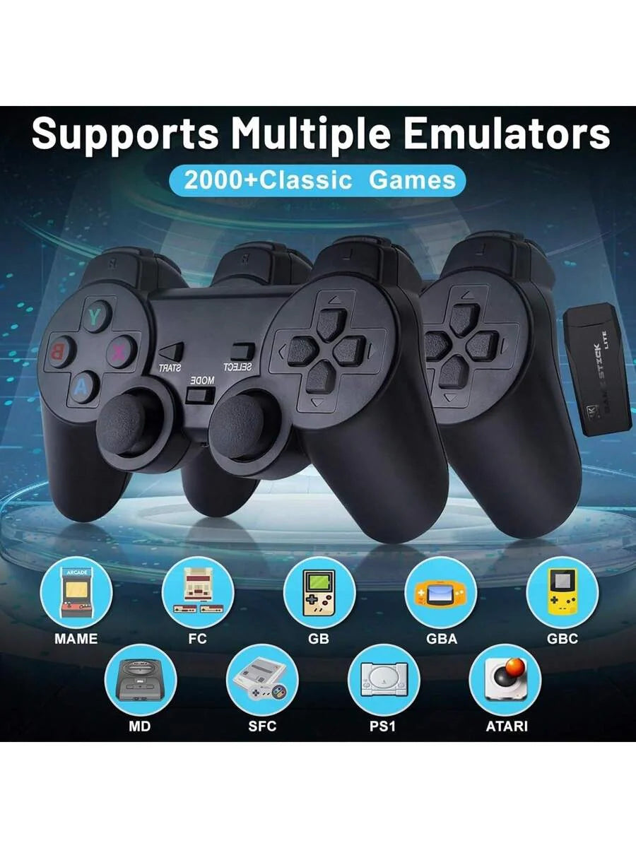 GameStick 2.4G Retro Consola + 2 Controles Inalámbricos